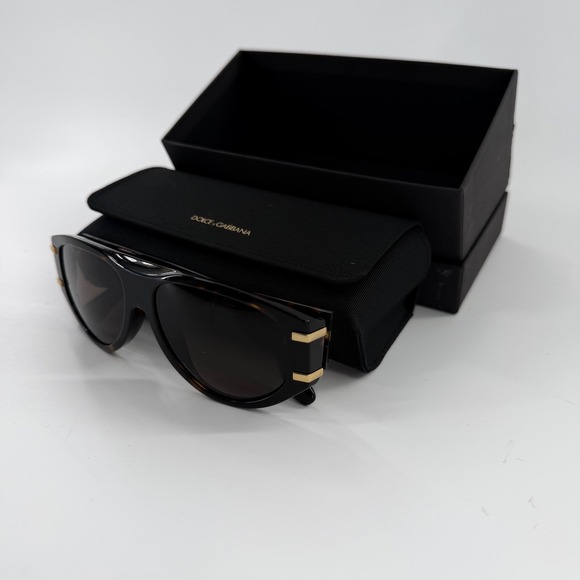 Dolce & Gabbana DG 4499 Dark Havana Tortoise Sunglasses Gold DG Logo Pilot 57mm main image 11